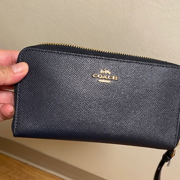 Coach Midnight Blue Wristlet - Picture 1 of 9